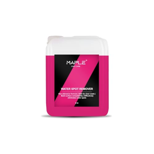 Image of Maple Car Care Water Spot Remover 5 Litre | Non-Abrasive Hard Water Stain Cleaner for Cars & Bikes | Removes Etched Marks from Watermark,Glass, Paint & Chrome | Restores Clear Spotless Shine