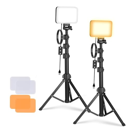 NEEWER Basic Kit di Illuminazione a Pannello Luce Foto LED, 2pz Luci da Studio Portatili Dimmerabili...