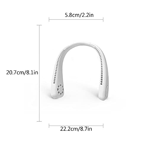 Ventilateur portable de cou USB rechargeable blanc à 360° - 7