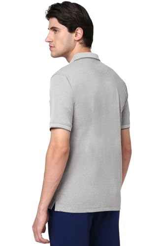Image of Peter England Men's Premium Branded Regular Fit Half Sleeve Polo T-Shirt | Cotton Rich | Birds Eye Interlock Weave| No Pocket