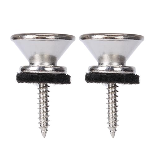2Pcs Guitar Strap Lock Guitar Strap Button Set Metal Strap Lock Flat Mushroom Head For Acoustic Electric Guitar Ukulele