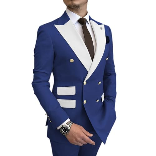 Men's Suit Jacket Casual Double Breasted Blazer Separates Coat for Wedding Prom Party2