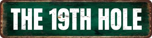 The 19th Hole Aluminum Metal Sign 4 X 16 Inch Wall Decor,Indoor/Outdoor use