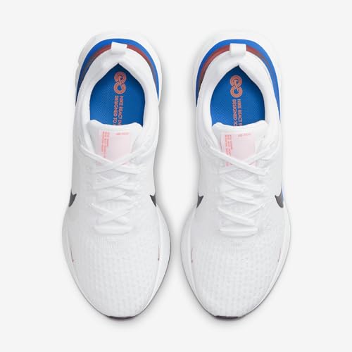 Nike React Infinity Run Flyknit 3 Men's Road Running Shoes (FJ3994-100, White/Photo Blue/University Red/Black) Size 84