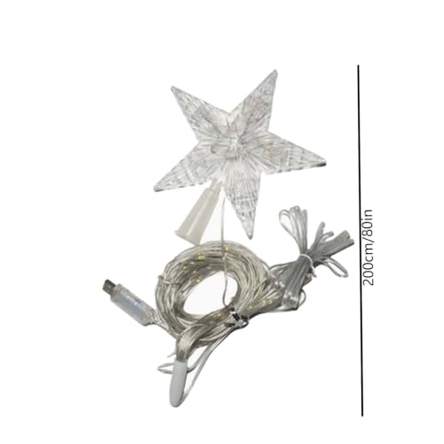 80in Star Waterfall Lights with A Bright Top Star, Decorative Led Lights - image 4