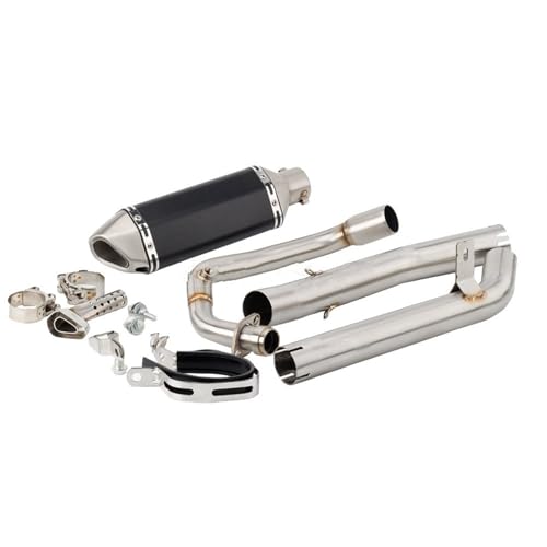 Motorrad Schalldämpfer Auspuffrohr Für Aprilia RS Für Tuono 125 2017-2020 Für RS125 Slip-on Motorrad Auspuffrohr Schalldämpfer Mit Mittleren Link Rohr(Style 1)