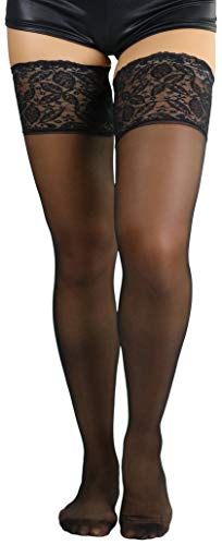 Image of ToBeInStyle Women's Thigh Highs With Smooth Silicone Lace