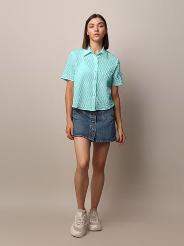 Image of Zilcon Women's Half Sleeve Button Down Women Shirts | Western Tops for Women Stylish | White Shirt for Woman