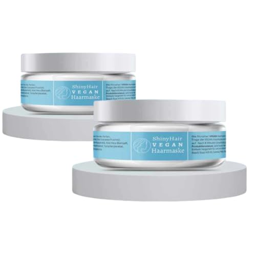 Shiny Hair - Mascarilla para cabello muy seco, tratamiento vegano para cabello extremadamente dañado y rubio, cuidado del cabello con queratina para cabello roto, acondicionador con cuidado del