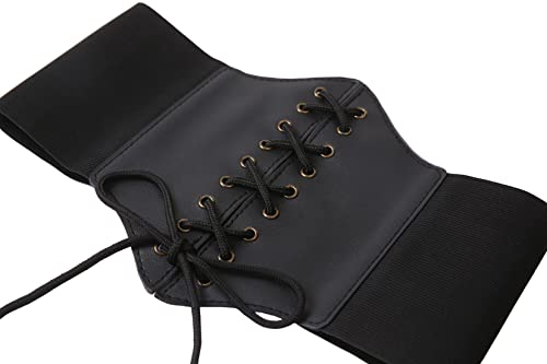 Hoerev Corsets Belt Tops Leather Vest Pirate Halloween Costume Lace Up Waist Belt Bustiers Corsets For Women #TOP2