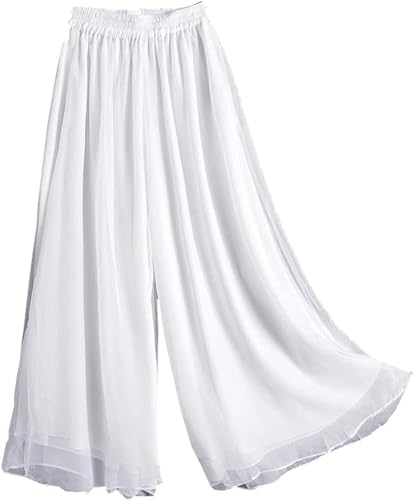 Wide Leg Spring and Summer Casual Hanging Chiffon for Women Loose High Waisted Pants