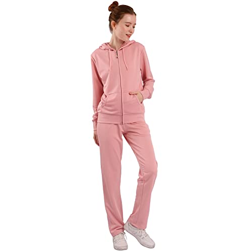 Image of Velour Tracksuit Womens 2 Pieces Joggers Outfits Jogging Sweatsuits Set Soft Sports Sweat Suits Pants
