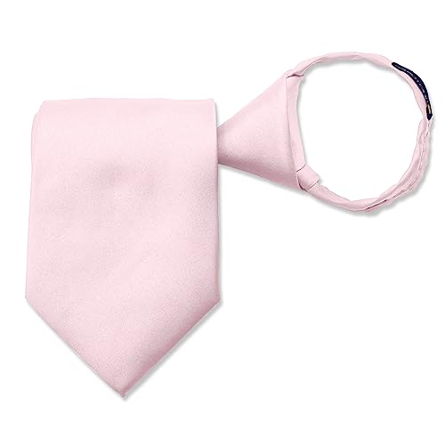 Image of boxed-gifts Umo Lorenzo Mens Zipper Ties Solid Color Pre Tied Polyester Neckties for Men and Women