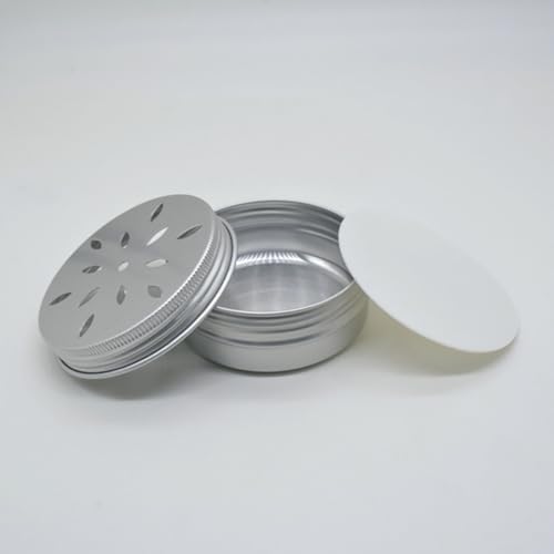 Image of 6 Pcs 60ml Dog Scent Training Boxes Small Dog Scent Work Tins Dog Nose Work Containers with Holes and Screw Lids for Dog Nose Training Dog Nose Work Supplies, 68 x 26mm (Dia x H), Silver