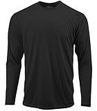 DRI-EQUIP Long Sleeve Moisture Wicking Athletic Shirts Mens, Black, XL