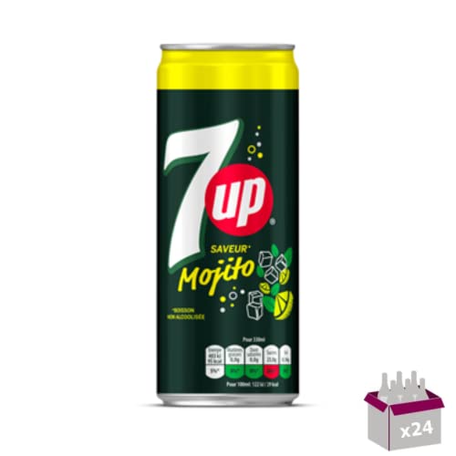 7 Up Mojito boisson gazeuse citron vert menthe pack 24 canettes 33cl