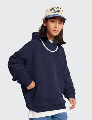 Image of Gihuo Unisex Boys Girls Winter Sherpa Lined Hoodie Kid's Fleece Pullover Hooded Sweatshirt