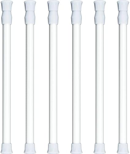 2-Pack Spring Tension Rods, 28-40 Inch Adjustable Steel Rods For Curtains, Closets & DIY (Black)
