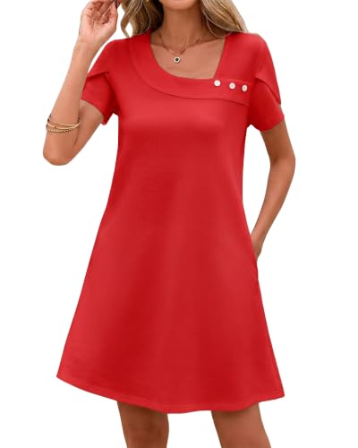 Image of Valiamcep Women's 2026 Summer Sleeveless Mini Dress Casual Square Neck Slim Fit Cocktail Party Short Dresses