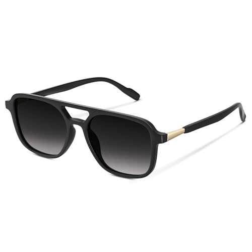 wearPro Sonnenbrille-Damen-polarisiert-Herren-UV400-Unisex-Sonnenbrillen-Trendy-Rechteckige-Retro-Klassisch-Groß-Ultraleicht-Vintage FüR Frauen-Autofahren Und Camping-Grau
