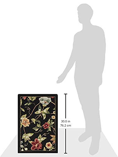 Safavieh Traditional Rug for Living Room Dining Room, Bedroom - Chelsea Collection, Short Pile, in Black and Multicolor, 50 x 75 cm - Image 2