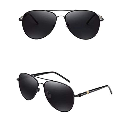 No Name Ltd Gafas de sol polarizadas para hombre y mujer, protección UV400, bisagras de resorte de conducción Negro Pantalla negra. Taille unique