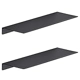 Bzwyonst 2 estantes de pared de metal, estantes flotantes negros, estantes de baño, estantes de exhibición de pared, estantes de especias de cocina montados en la pared (30 cm)