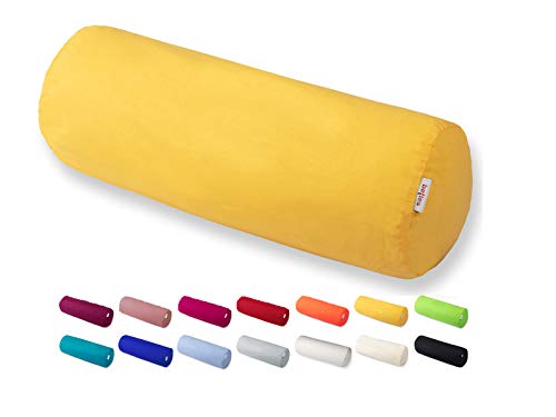 beties Housse de traversin Basique d'environ 15 x 40 cm 100% Coton dans de Nombreuses Couleurs Unies Vives (Jaune)