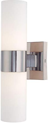 Minka Lavery Wall Light Sconce 6212-77 Reversible Glass Vanity Lighting, 2 Light, 120 Watts, Chrome