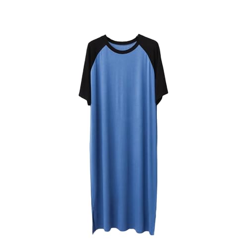 Men's Short-Sleeve Nightshirt Pajamas Crew neck Nightgown Loose Comfy Sleep Shirt Big & Tall Kaftan Sleepwear