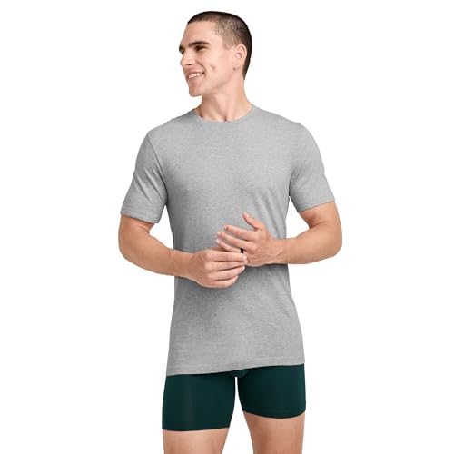 Image of Jockey Classic Crew Neck Undershirt- 3 Pack - 100% Cotton T-Shirts for Men