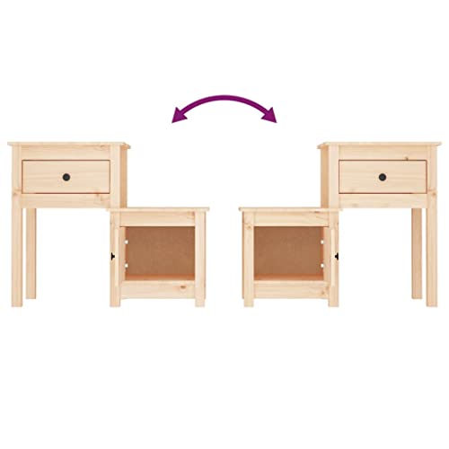 Table de Chevet en Pin Massif au Design Rustique Durable - 7