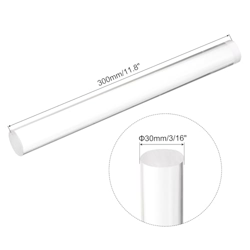 Image of MECCANIXITY Acrylic Round Rods 1-3 /16 inch x 12 inch Clear Acrylic Dowel Rods Sticks Plastic Sticks Strip for DIY Crafts Lighting Gardening Decoration - 30mm x 300mm
