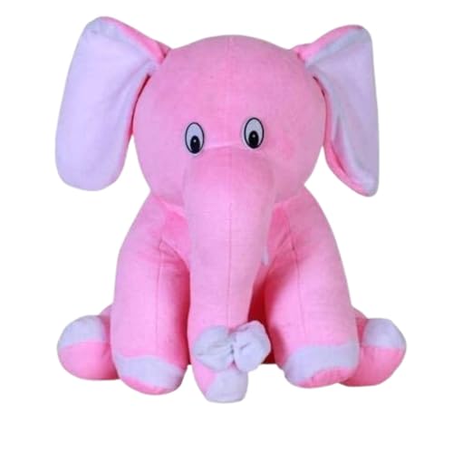 Image of Plush Stuffed Animal Toy | Ultra Soft and Cuddly Teddy for Kids and Adults | Cute Hugging Doll for Gifting, and Bedroom Decor (Pink Elephant)