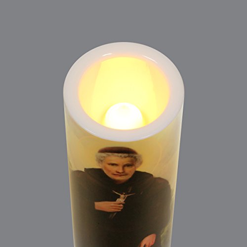 St Peregrine, Led Flameless Devotion Prayer Candle, Religious Gift, 6 Hour Timer For More Hours Of Enjoyment And Devotion! Dimensions 8.1875" X 2.375" #TOP2