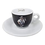 Lucaffe Espressotasse Mr. Exclusiv schwarz mit Unterteller