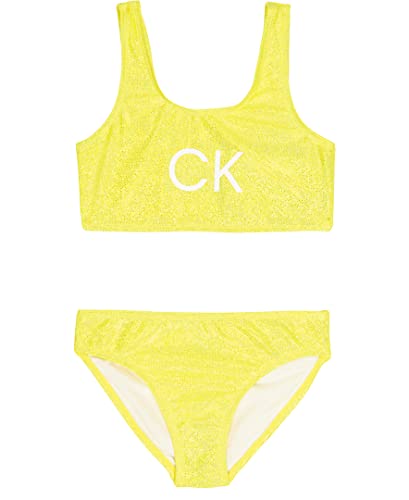 Image of Calvin Klein Girls' One-Piece and Two-Piece Bikini Swimsuits with UPF 50+ Sun Protection, Quick Drying Bathing Suit