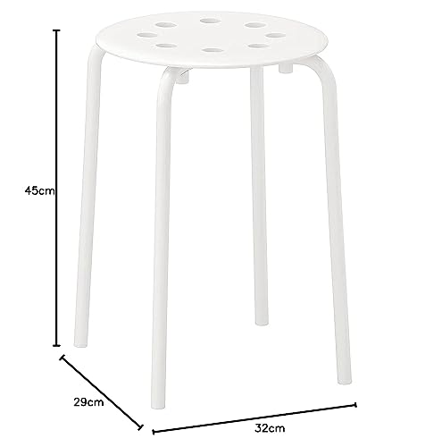 Image of Marius Durable Stool- 45 cm - by STOCKLAND (White 45 cm) (Steel,Polypropylene plastic)