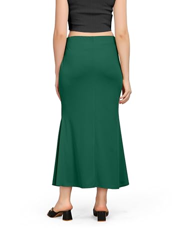 Image of Mogsa Women's Lycra Fishcut Saree Shapewear Petticoat - Tummy Control Slim Fit Stretchable Shaper Skirt with Drawstring & Side Slit for Sarees