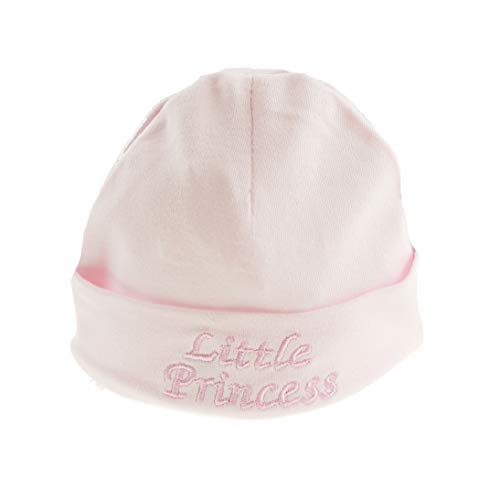 Glamour Girlz Baby-Mütze, Baumwolle, 2 Stück, für Neugeborene, Weiß / Rosa