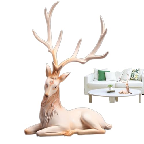 Figure di renna natalizia, decorazione renna per scrivania, statua classica da tavolo con renna | figure da tavolo in resina per Natale, piccoli cervi decorativi per interni