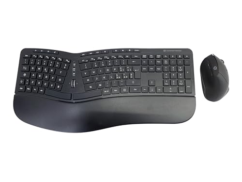 Conceptronic ORAZIO02IT Ergo Ensemble Clavier Ergonomique et Souris Verticale sans Fil Clavier Italien