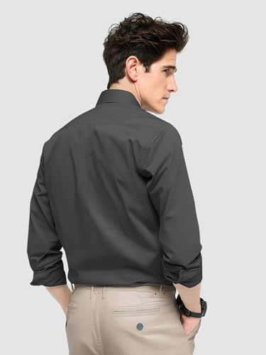 Image of Beyoung Cotton Plain Regular Fit Shirt for Men | Full Sleeve | Formal Shirt | Classic Collar Cotton