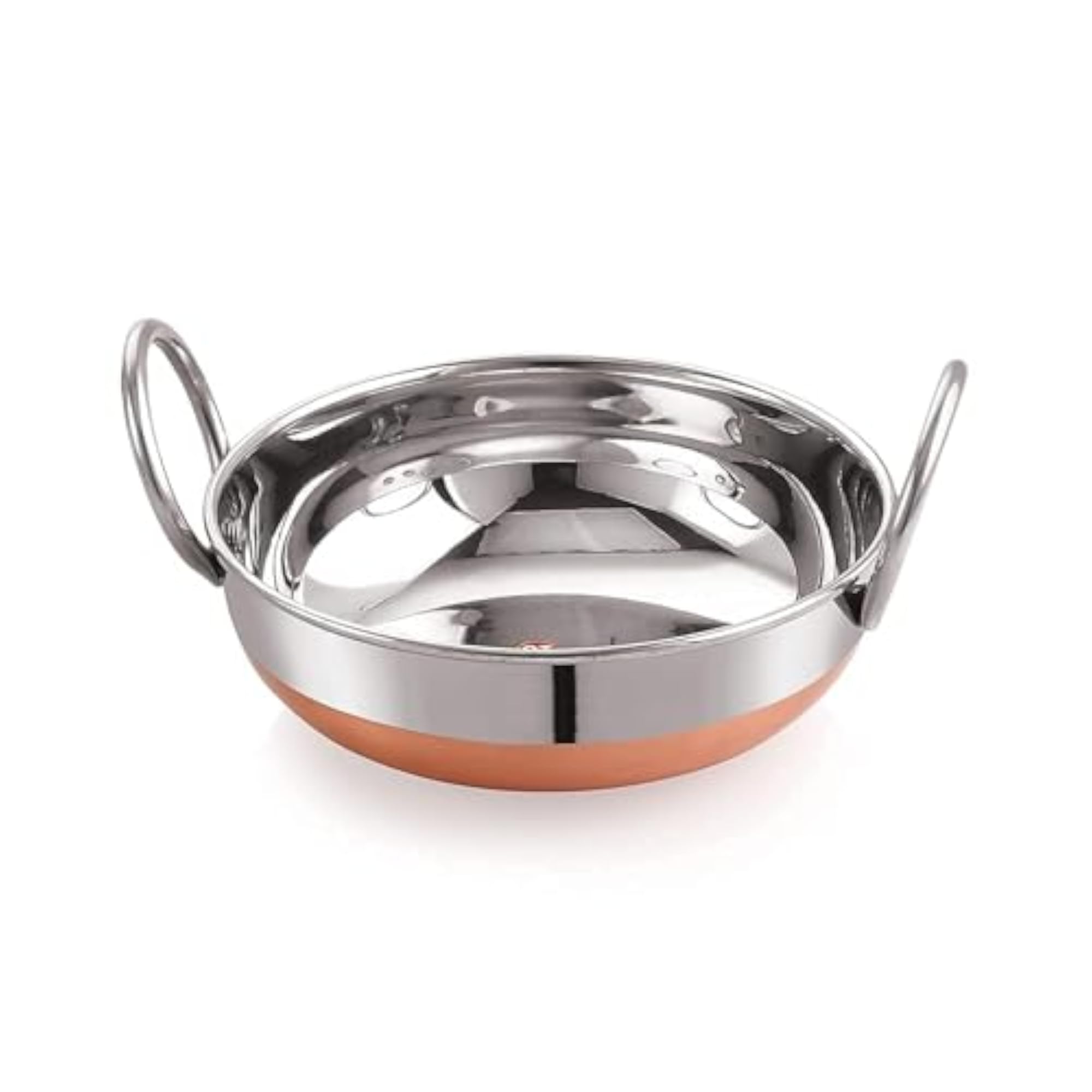 Stainless Steel 1 Liter Copper Bottom Kadai with Sturdy Handles