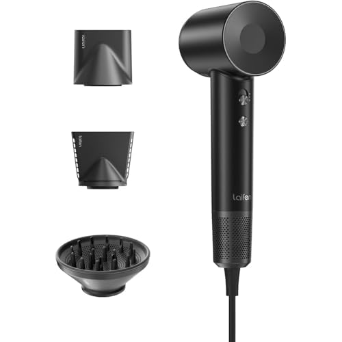 Laifen Swift Hair Dryer with Diffuser, Ionic Hairs Dryer for Women, Black