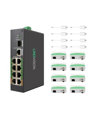 LINOVISION Industrial 8-Port EOC & POE Switch with 8pcs EOC