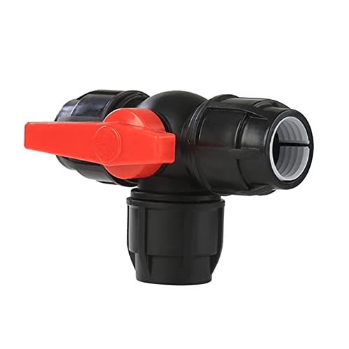 Válvula de bola de plástico tipo T de 32mm y unión rápida para tuberías de riego 6