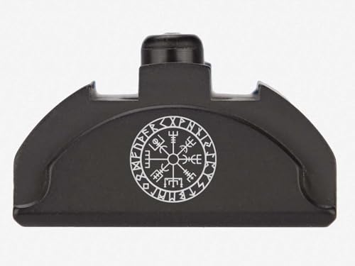 NDZ Performance Brass Grip Frame Plug for Glock 17 19 22 23 24 31 34 35 Gen 4-5 9mm .40 .357 .45 Gap with Backstraps, Black Laser Engraving, Armor Black Cerakote - Viking Compass