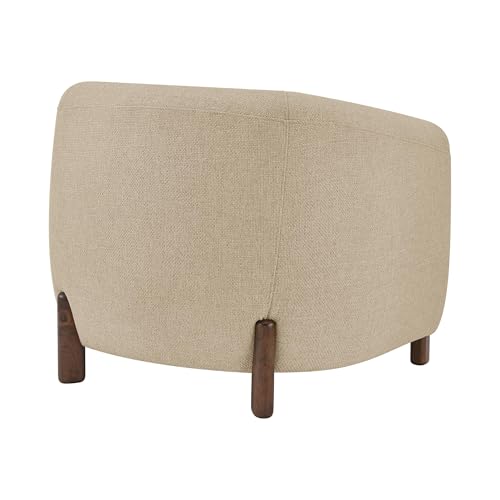Sillón Curvo Moderno Beige Lino miniatura 7