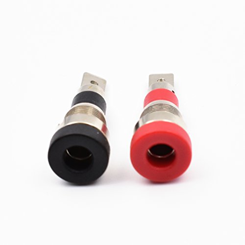 10Pcs Black and Red 4mm Banana Jack Socket Female Adapter Panel Mount Binding Post for 4mm Banana Plug Connectors